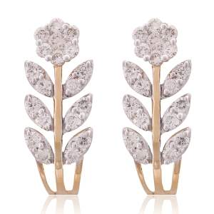 Designer Earrings with Certified Diamonds in 18k Yellow Gold - ER0492P